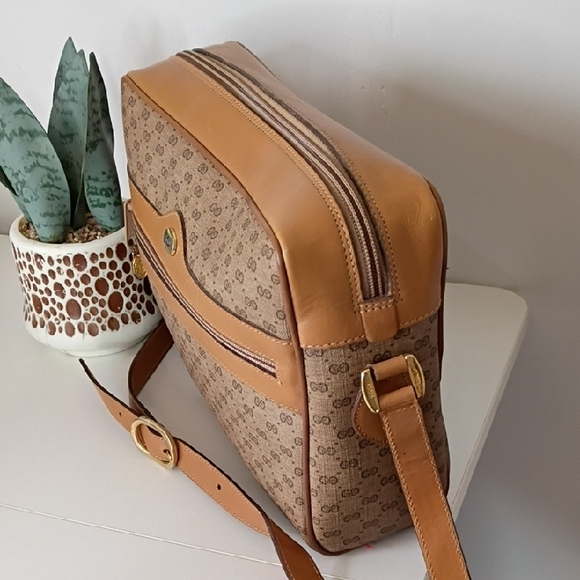 Vintage Gucci GG Plus Brown Leather Crossbody Bag Purse Authentic vintage 70s 80 - Picture 5 of 16